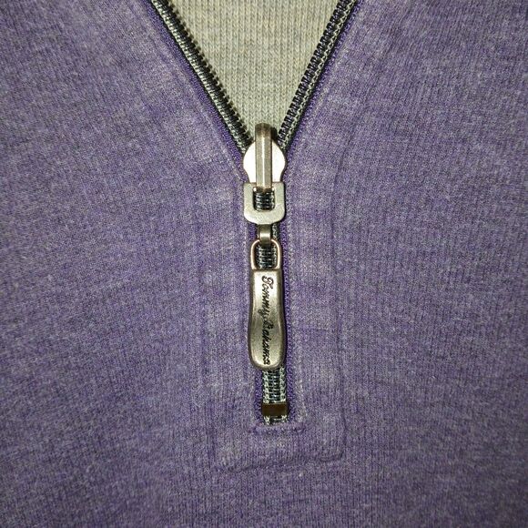 Tommy Bahama Sweater Men XLarge Purple 1/4 Zip Reversible Long Sleeve Pullover - Picture 8 of 16